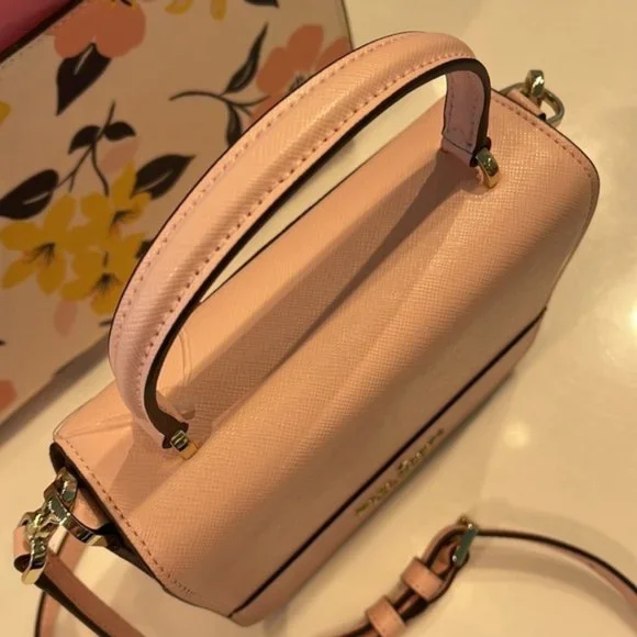 Kate Spade Staci Square Crossbody Saffiano Leather Chalk Pink - Picture 14 of 16